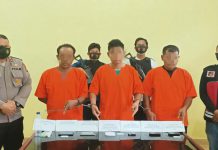 Team Opsnal Polsek Pinggir Ciduk 3 Orang Diduga Pengedar Shabu