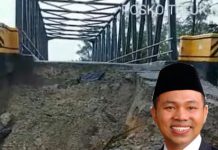 Abdul Wahid : Hari Ini Kementrian PU PR Bergerak Memasang Jembatan Belly di Parit Bunga Desa Teluk Medan