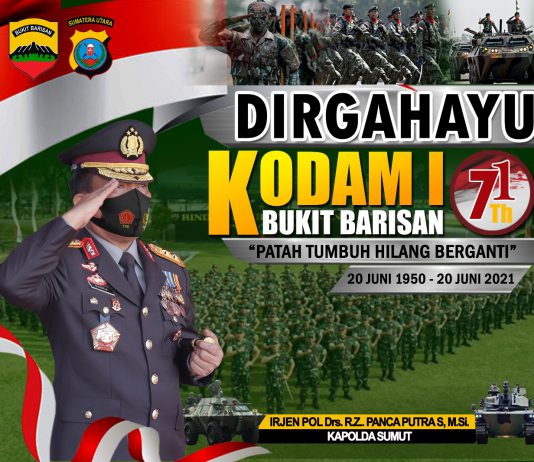 Keluarga Besar Kodam I Bukit Barisan Genap Berusia 71 Tahun