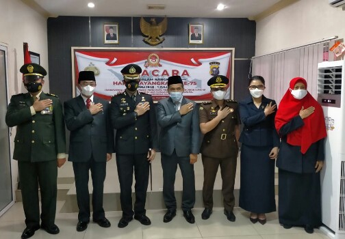 Bupati HM Wardan Hadiri Upacara Virtual HUT Bhayangkara ke 75
