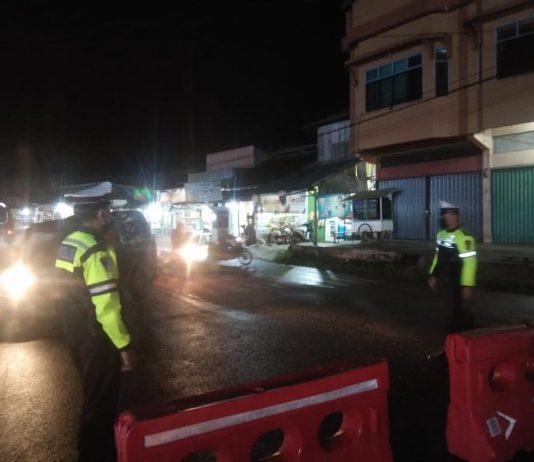 Polres Kuansing Laksanakan Patroli PPKM dan Himbauan Prokes 5M