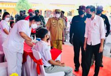 Kapoldasu Dampingi Presiden Jokowi Tinjau Vaksinasi di Deliserdang