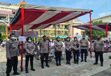 Polsek Medan Baru Amankan Vaksinasi Massal Tahap I di SMP dan SMA