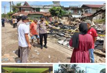 Pasca Kebakaran, Kapolres Kuansing Tinjau Lokasi Sekaligus Menyerahkan Bantuan kepada Korban