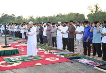 Danlanud Roesmin Nurjadin Beri Sambutan Pada Shalat Idul Adha tahun 1443 H/2022 M