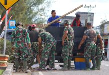 Kodim 0303/Bengkalis Laksanakan Karya Bhakti Goro Sambut HUT TNI ke-77