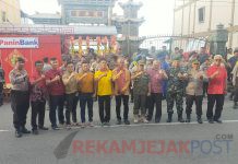 Apel Gabungan Pengamanan Perayaan Imlek 2574/2023 di Kab Kep Meranti Dihadiri Dandim Bengkalis