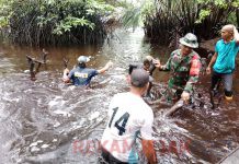 Koramil Merbau Laksanakan Gotong Royong Guna Atasi Banjir
