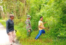 Bersama Masyarakat, Babinsa Laksanakan Patroli Karhutla