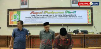 DPRD Inhil Laksanakan Rapat paripurna ke-11 Masa Persidangan II Tahun 2023