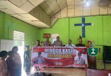 Personil Polsek Kandis Tak Bosan Bosan Mengunjungi Gereja Dalam Bentuk Minggu Kasih