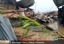 Banjir Bandang di papua Mengakibatkan 4 Warga Tewas dan 1 Warga Dinyatakan Hilang