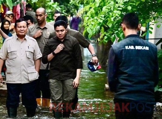 Prabowo Tinjau Lokasi Banjir di Bekasi dan Tegaskan Pemerintah Merespon Cepat Bagi Warga yang Terdampak Banjir