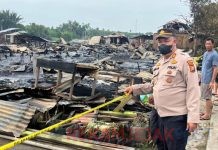 15 Rumah di Inhil Ludes Terbakar, Diduga Akibat Korsleting Listrik