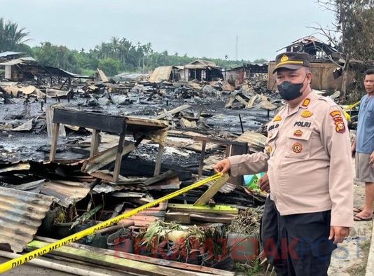 15 Rumah di Inhil Ludes Terbakar, Diduga Akibat Korsleting Listrik