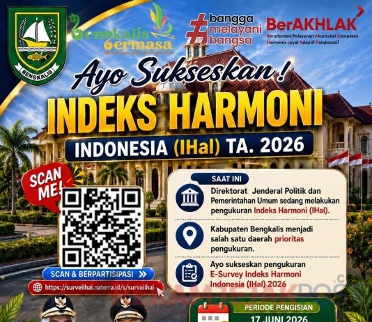 Untuk Meningkatkan Indeks Harmoni Indonesia (IHal) 2026, Bupati Kasmarni Mengajak Masyarakat Bengkalis Untuk Tingkatkan Partisipasi Bersama